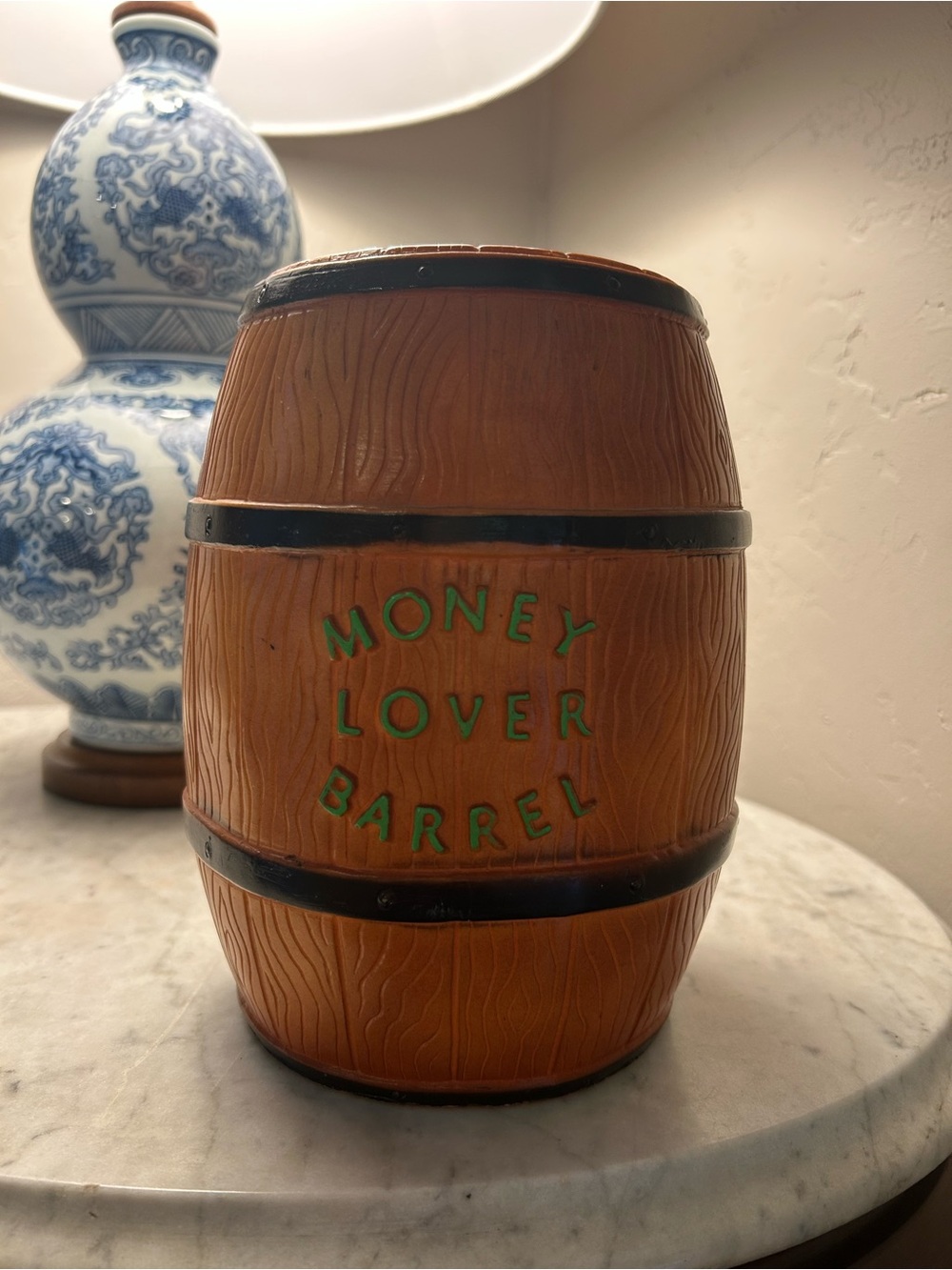 Money Lover Barrel 1971 Coin Bank - Brown